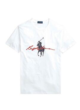 T-Shirt Polo Ralph Lauren Grand Poney Blanc Homme 