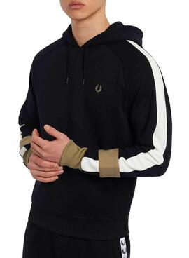 Sweat Fred Perry Ribete Noir Pour Homme