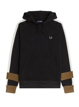Sweat Fred Perry Ribete Noir Pour Homme
