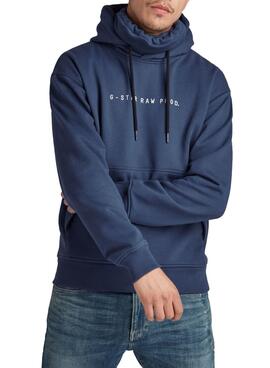 Sweat Masque G-Star Hoodie Bleu pour Homme