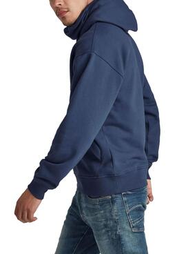 Sweat Masque G-Star Hoodie Bleu pour Homme