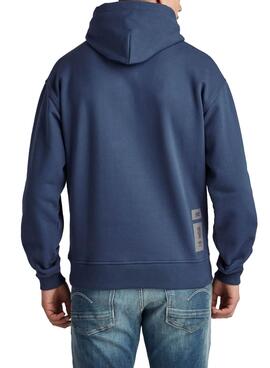 Sweat Masque G-Star Hoodie Bleu pour Homme