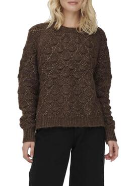Pull Only Penny Life Marron pour Femme