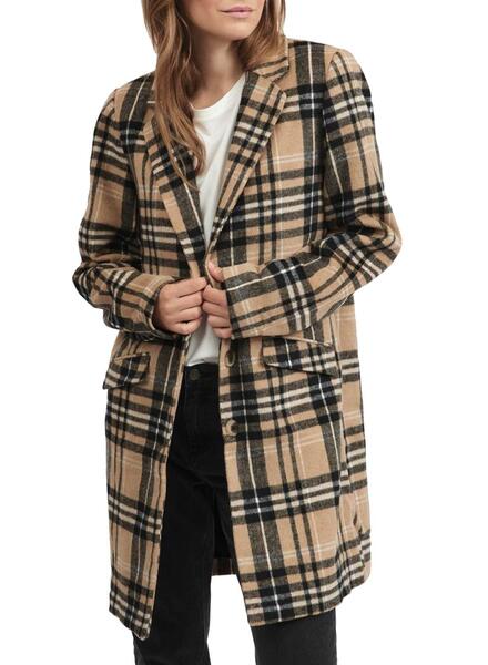 Manteaux Vila Vileovita Cadres Marron Pour Femme