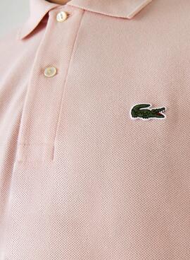 Polo Lacoste Piqué Rosa pour Homme