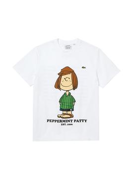 T-Shirt Lacoste Peanuts Blanc Snoopy Homme