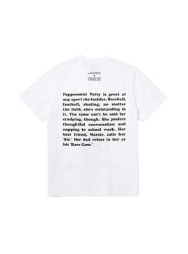T-Shirt Lacoste Peanuts Blanc Snoopy Homme