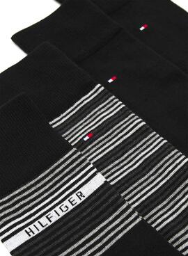 Pack 4 Chaussettes Coffret Tommy Hilfiger Noire