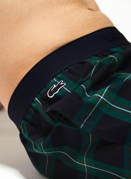 Pantalon Pijama Lacoste Cadres Bleu Marine pour Homme