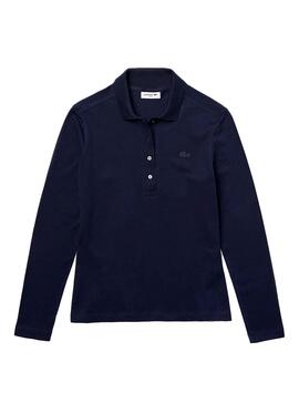 Polo Lacoste Slim Fit Longue Bleu Marine pour Femme