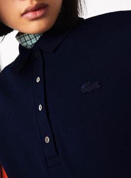 Polo Lacoste Slim Fit Longue Bleu Marine pour Femme