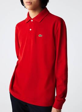 Polo Lacoste Classic Fit Long Rouge pour Homme