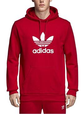 Sweat Adidas Trefoil Hoodie Rouge pour Homme