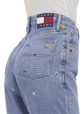 Jeans Tommy Jeans Bleu Broderie