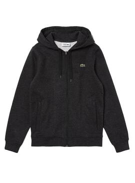 Sweat Lacoste Sport Fermeture éclair Gris pour Homme