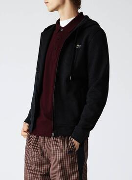 Sweat Lacoste Sport Fermeture éclair Gris pour Homme