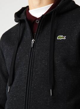 Sweat Lacoste Sport Fermeture éclair Gris pour Homme
