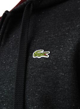 Sweat Lacoste Sport Fermeture éclair Gris pour Homme