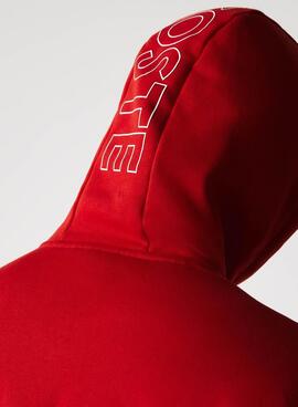 Sweat Lacoste Capuche Felpa Block Rouge Homme