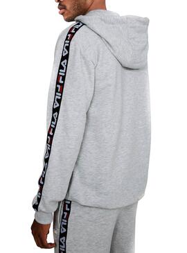 Sweat Fila David Tape Hoodie Gris Homme