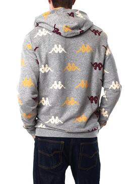 Sweat Kappa Fancy Logos Gris pour Homme