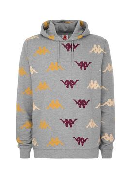 Sweat Kappa Fancy Logos Gris pour Homme