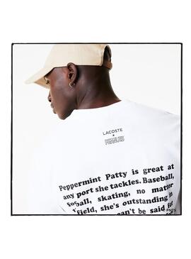 T-Shirt Lacoste Peanuts Blanc Snoopy Homme