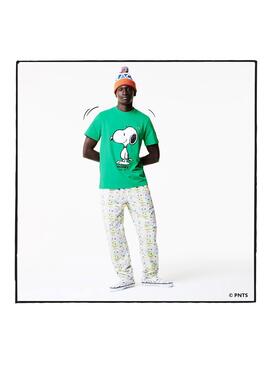 T-Shirt Lacoste Peanuts Vert Snoopy pour Homme