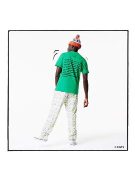 T-Shirt Lacoste Peanuts Vert Snoopy pour Homme