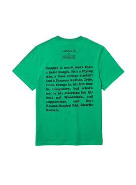 T-Shirt Lacoste Peanuts Vert Snoopy pour Homme