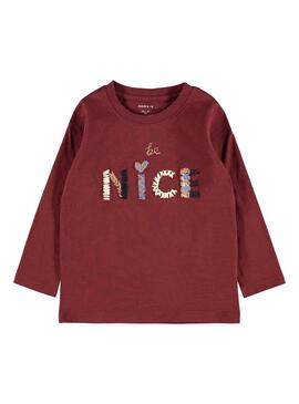 T-Shirt Name It Rama Bordeaux Soyez gentil pour Fille