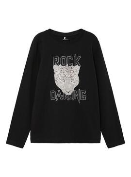 T-Shirt Name It Onethea Noire Roche pour Fille