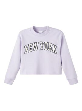 Sweat Name It Foka Lilas New York pour Fille