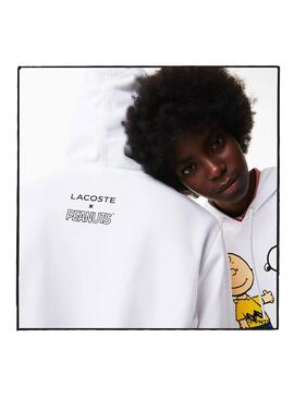 Sweat Lacoste Peanuts Blanc Femme y Homme