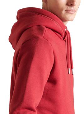 Sweat Superdry Capuche Logo Vintage Rouge Homme