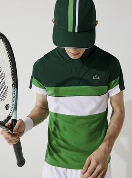 Polo Lacoste Sport Tennis Pique Vert pour Homme
