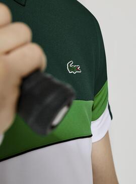 Polo Lacoste Sport Tennis Pique Vert pour Homme