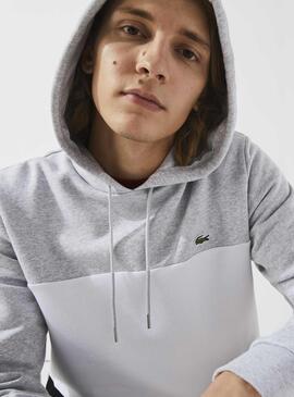 Sweat Lacoste Capuche Sweat Block Gris Homme