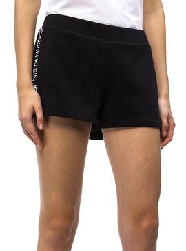 Short Calvin Klein Track Logo Noir Femme