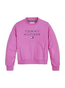 Sweat Tommy Hilfiger Plissé Rosa pour Fille