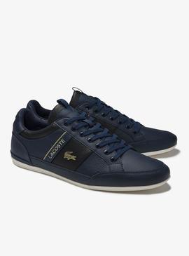Baskets Logo Lacoste Chaymon Bleu Marine pour Homme