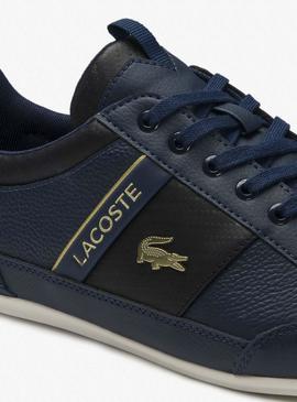 Baskets Logo Lacoste Chaymon Bleu Marine pour Homme