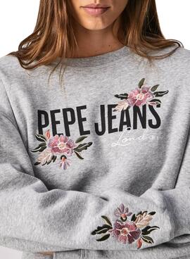Sweat Pepe Jeans Portia Gris pour Femme