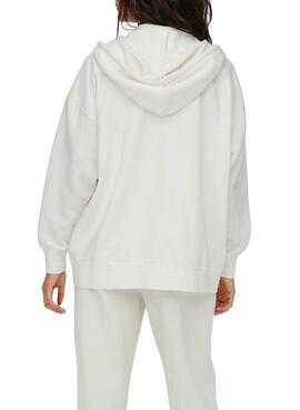 Sweat Only Feel Zip Oversize Beige pour Femme