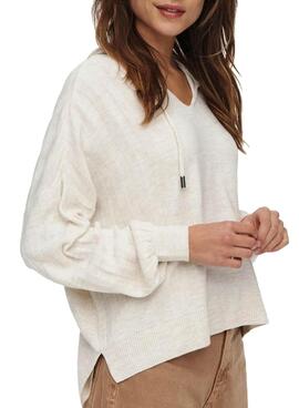Pull Only New Tessa Capuche Beige Pour Femme