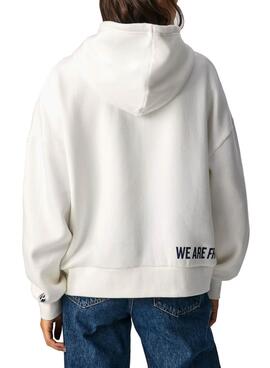 Sweat Pepe Jeans Bisa Blanc pour Femme