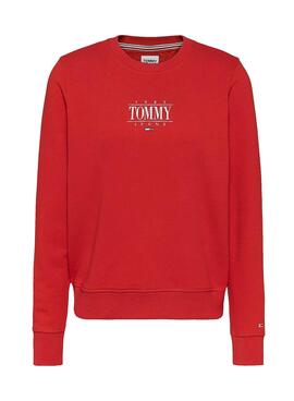 Sweat Tommy Jeans Essential Logo Rouge Femme