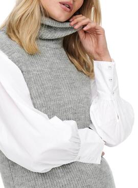 Robe Only Col roulé Cora Gris Pour Femme