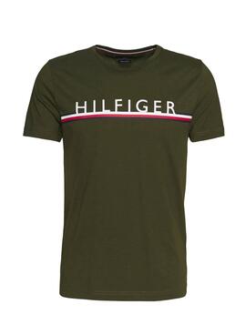 T-Shirt Tommy Hilfiger Corp Stripe Vert Homme