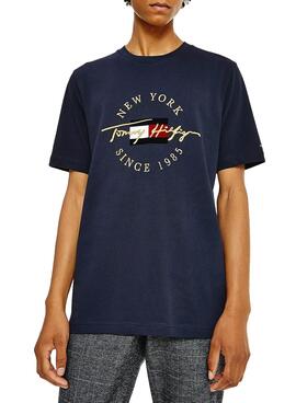 T-Shirt Tommy Hilfiger Icon Roundall Bleu Marine